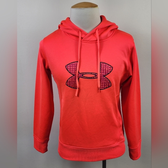 Under Armour Other - Under Armor Men's Semi Fitted Neon Red Pullover Hoodie Sweatshirt, sz SM